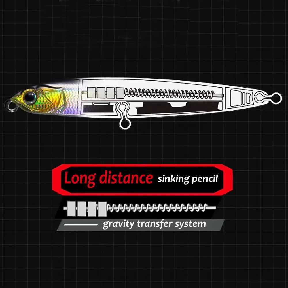 Sinking Pencil Bait 10g 14g 18g 24g Wobbler Carp Popper Pike Swimbait Treble Hook Long Cast Minnow Pesca Tackle Sea Fishing Lure