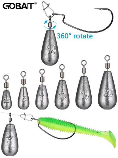 Drop Shot 15PCS/Lot Fishing Weight Sinker 3.5g 5g 7g 10g 14g 20g Tube Bullet Plumb Pendant Metal Jig Sea Tackle Kit Pesca Tool