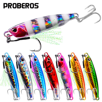 3D 1pc Sinking Metal Fishing Lure Bait - 10g-60g Artificial Pencil Bait with Two Hooks for Enhanced Outdoor Fishing Experience