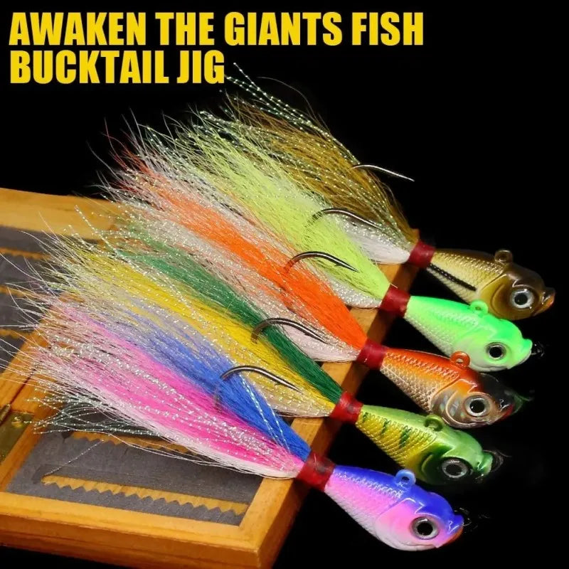 Inchiku Jig Head Sea Fishing Wobbler Bait Multicolor Trout Bass Jig Fishing Head Hook Fishing Bucktail Jig Fishing Accessories