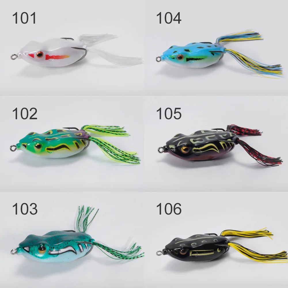 Noeby Hollow Body Walking Frog Topwater Lure and Toad Soft Baits with Weedless Hooks for Snakehead Dogfish Musky Bass Lures