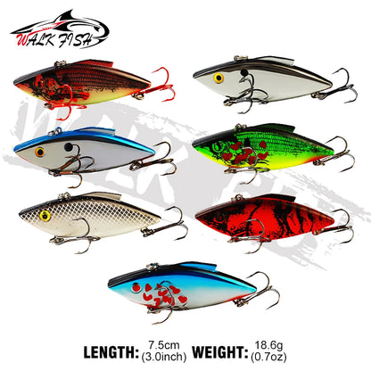 WALK FISH 11.4g 18.6g Rattling Lipless Crankbait Fishing VIB Lure Artificial Leurre Sinking Jig Vibration Pike Fishing De Pesca