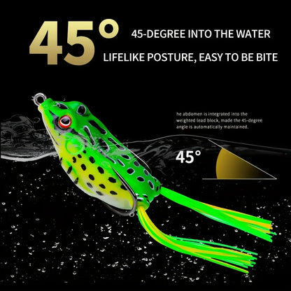 3Pcs 6G 8G 13G Frog Soft Lure Tube Bait Plastic Fishing Lure with Fishing Hooks Topwater Ray Frog Artificial 3D Eyes