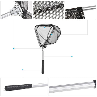 Foldable Triangle Fishing Net Aluminum Alloy Fish Landing Net Mini Fish Catching Landing Net Portable Fishing Accessories