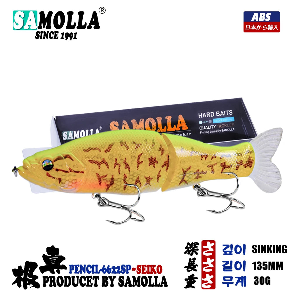 Slow Sinking SwimBaits Fishing Lures 30G Whopper Vibration Soft Tail or Pike And Bass Hard Baits  Isca Artificiall Accessories