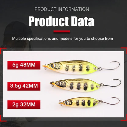 Sinking Spoon Fishing Lure Trout Lure Small Metal Bait Rolling Spoons For Stream Bait Trout Perch Pike Salmon