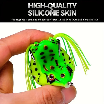 3Pcs 6G 8G 13G Frog Soft Lure Tube Bait Plastic Fishing Lure with Fishing Hooks Topwater Ray Frog Artificial 3D Eyes