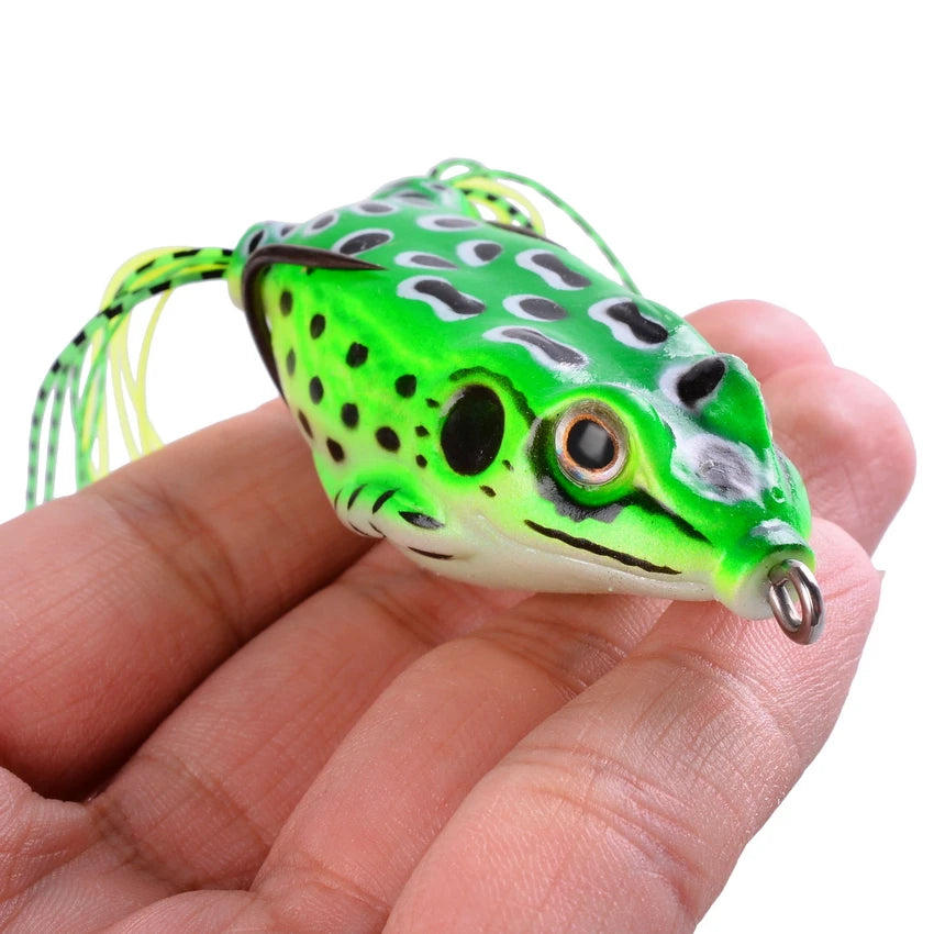 3Pcs 6G 8G 13G Frog Soft Lure Tube Bait Plastic Fishing Lure with Fishing Hooks Topwater Ray Frog Artificial 3D Eyes