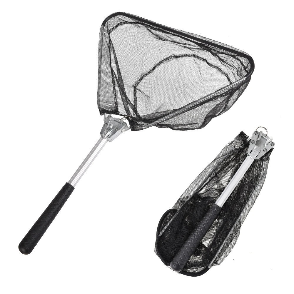 Foldable Triangle Fishing Net Aluminum Alloy Fish Landing Net Mini Fish Catching Landing Net Portable Fishing Accessories