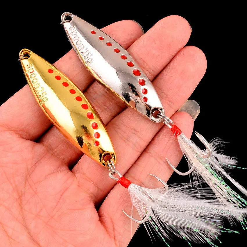 Metal Vib Leech Spinners Spoon Lures 2.5g 5g 7.5g 10g 15g 20g 25g 30g Artificial Bait Lure Fishing Tackle for Bass Pike Perch