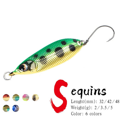 Sinking Spoon Fishing Lure Trout Lure Small Metal Bait Rolling Spoons For Stream Bait Trout Perch Pike Salmon