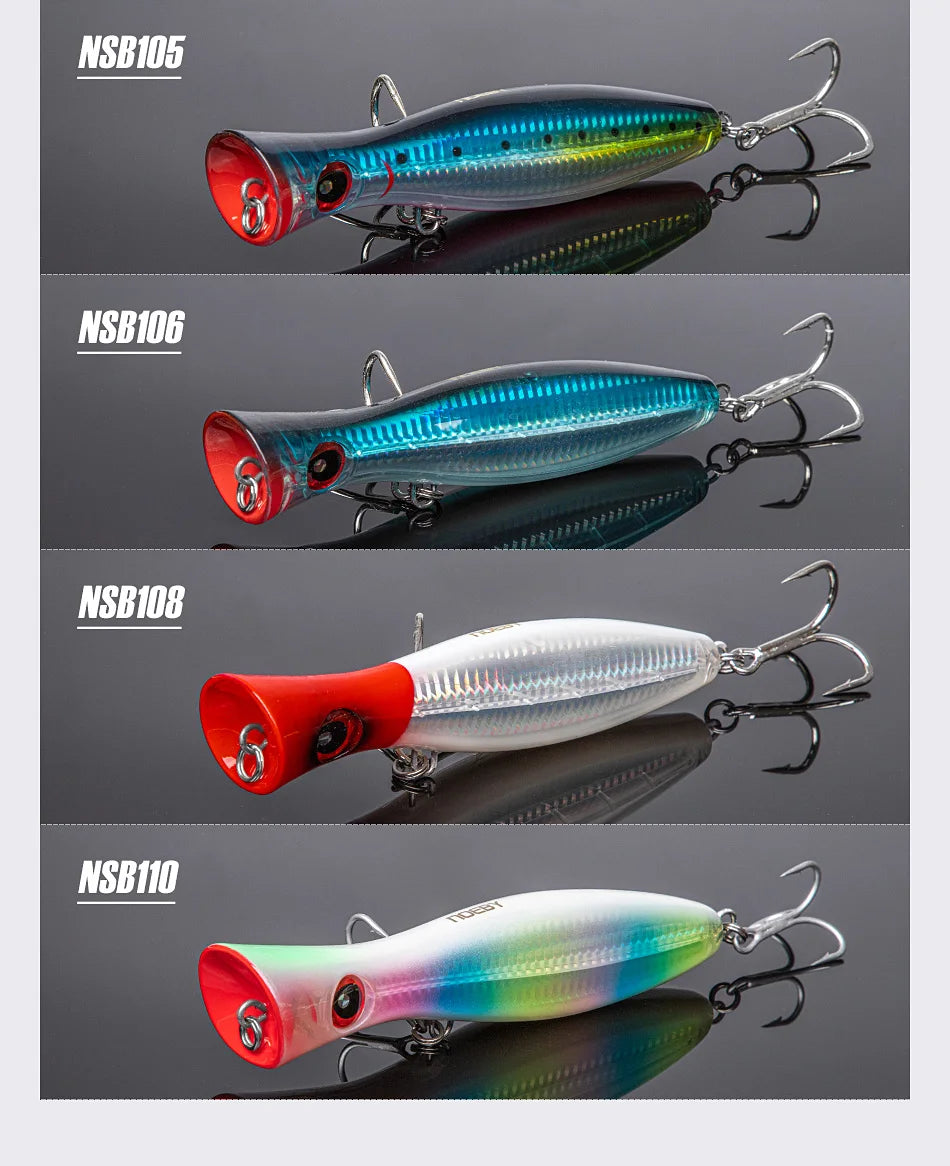 Noeby 12cm43g 16cm78g 20cm154g Big game Popper Fishing Lures Topwater Wobbler Artificial Hard Bait for GT Saltwater Fishing Lure