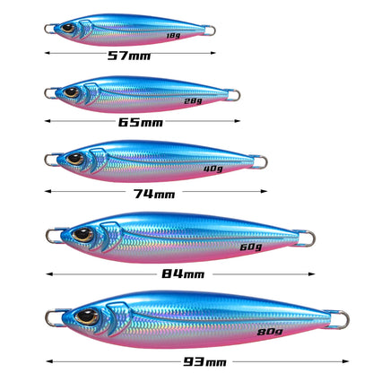 JIGGING PRO 18g 28g 40g 60g 80g BONY Long Casting Metal Jigs Shore Jigging Lure Sea Bass Bait