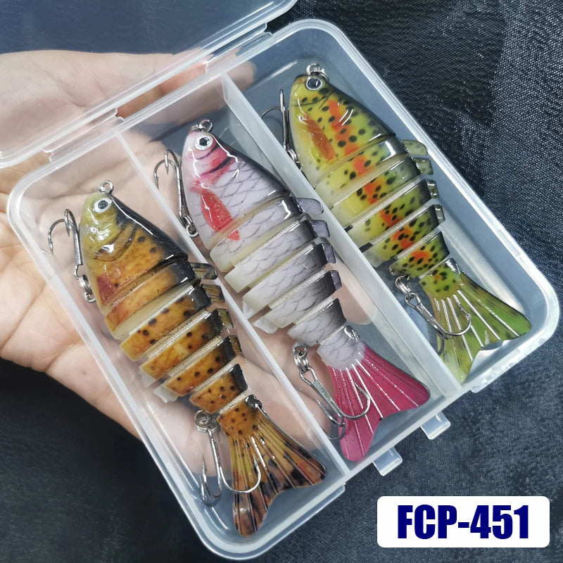 3pcs Sinking Fishing Lures Multi Jointed Swimbait Bionic Artificial Bait Freshwater Saltwater Trout Bass Fishing Accessories