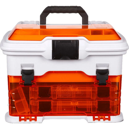 Flambeau Outdoors. T4P Pro Multi Loader, Fishing Tackle Box, White, Orange, 33.5 inches long, Plastic