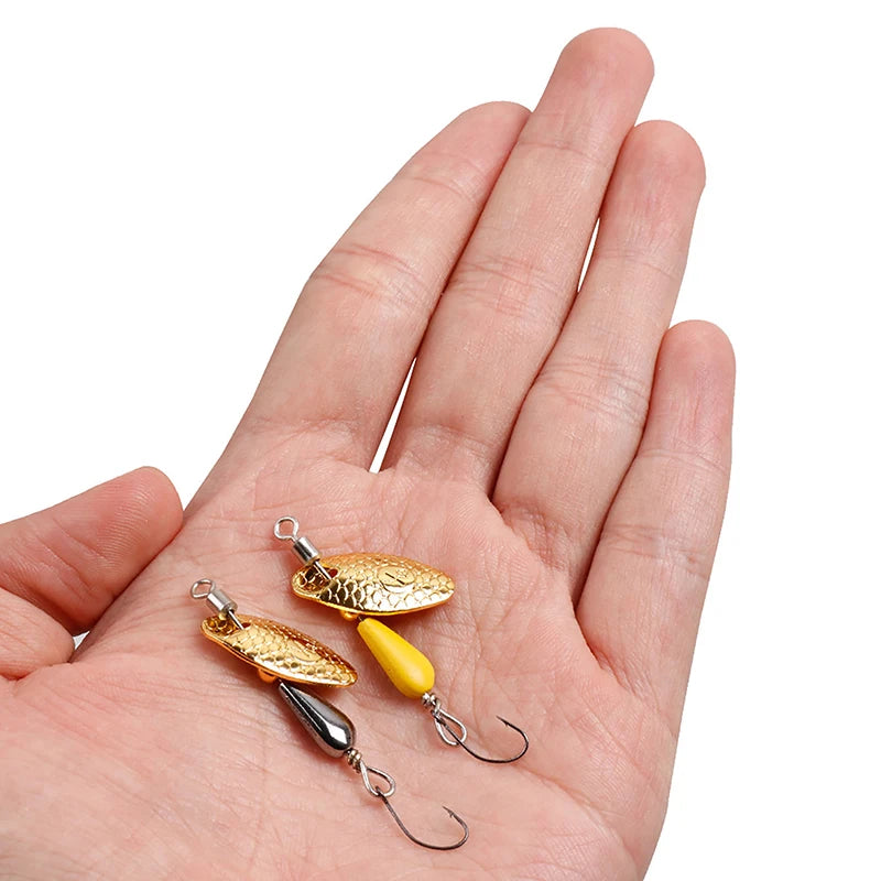 Rotating Spinner Spoon Fishing Lure Artificial Metal Sequins Bait 5.5cm/28g Single Hook Wobblers Bass Trout Perch Pesca