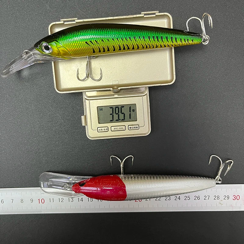 140mm 40g Sinking Trolling Slim Minnow Fishing Lures Wobbler Long Casting Swimbait Saltwater Seabass Artificial Bait Equipment