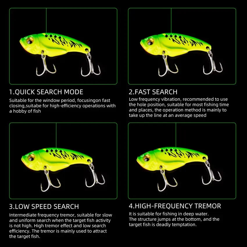 Aorace 5pcs/box Metal VIB 3/7/10/15/20g Fishing Lure Vibration Spoon Hard Baits Crankbait Wobbler Swimbait Cicada VIB Tackle