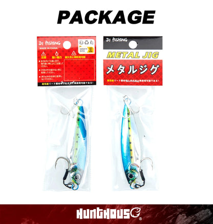 Hunthouse Metal Jig Fishing Lure Sinking Slow Jigging 7g-80g Casting Hard Bait Saltwater Artificial Pike SeaBass Fish Tackle