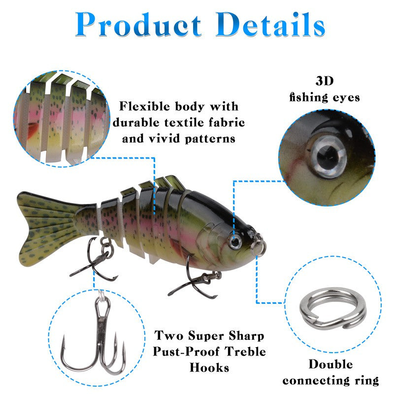 3pcs Sinking Fishing Lures Multi Jointed Swimbait Bionic Artificial Bait Freshwater Saltwater Trout Bass Fishing Accessories