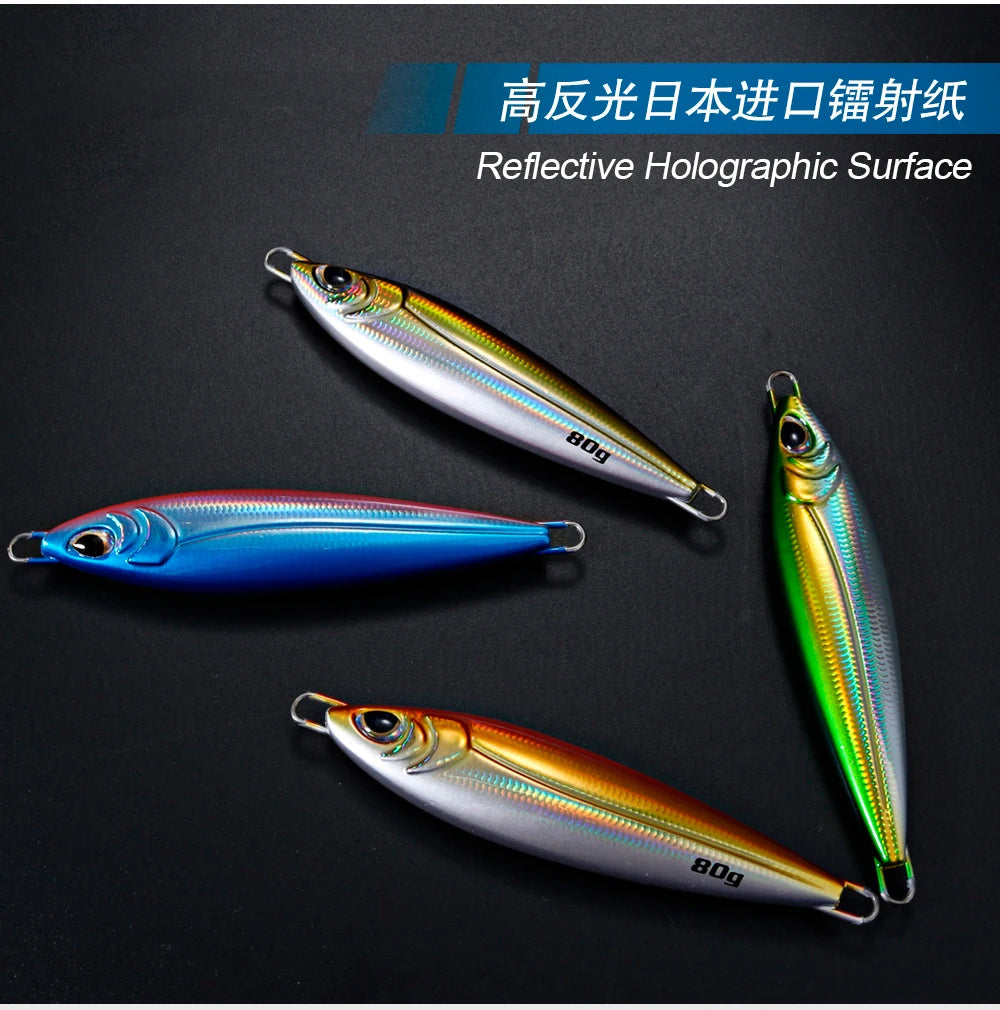 JIGGING PRO 18g 28g 40g 60g 80g BONY Long Casting Metal Jigs Shore Jigging Lure Sea Bass Bait