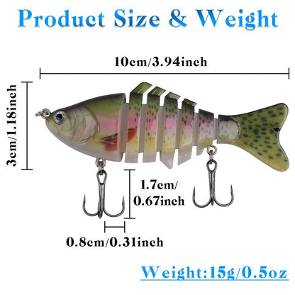 3pcs Sinking Fishing Lures Multi Jointed Swimbait Bionic Artificial Bait Freshwater Saltwater Trout Bass Fishing Accessories