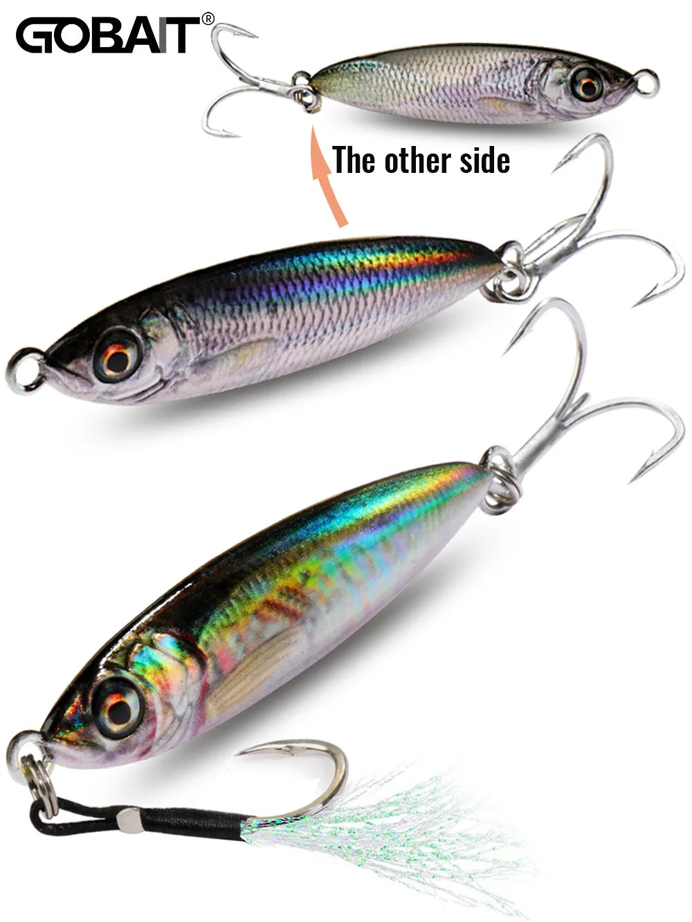 Metal Jig Lure 20g 30g 40g Spinner 3D Eye Popper Sinking Pencil Spinning Fishing Tackle Hook Swimbait Pesca Spinnerbait Bait