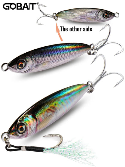 Metal Jig Lure 20g 30g 40g Spinner 3D Eye Popper Sinking Pencil Spinning Fishing Tackle Hook Swimbait Pesca Spinnerbait Bait