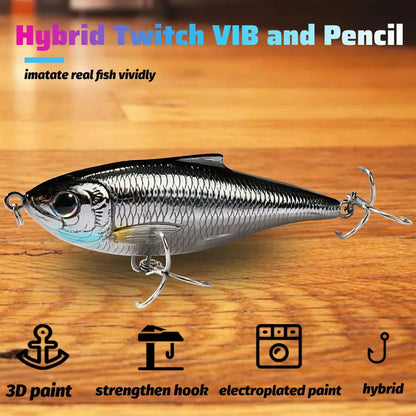 Top Water Floating Minnow 20g 9cm Pencil Lure 12g 7.5cm VIB Rattle Steel Ball Swimbait Twitch Wobbler Pesca Tackle Twitch Bait