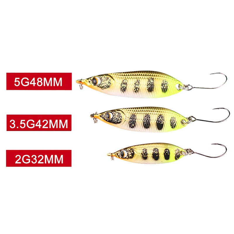 Sinking Spoon Fishing Lure Trout Lure Small Metal Bait Rolling Spoons For Stream Bait Trout Perch Pike Salmon