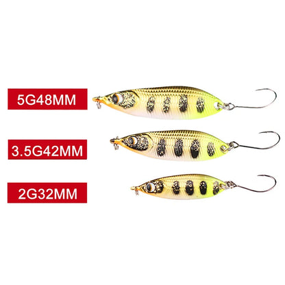 Sinking Spoon Fishing Lure Trout Lure Small Metal Bait Rolling Spoons For Stream Bait Trout Perch Pike Salmon