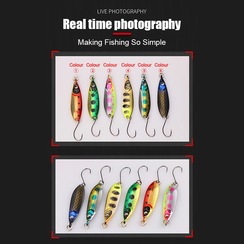 Sinking Spoon Fishing Lure Trout Lure Small Metal Bait Rolling Spoons For Stream Bait Trout Perch Pike Salmon