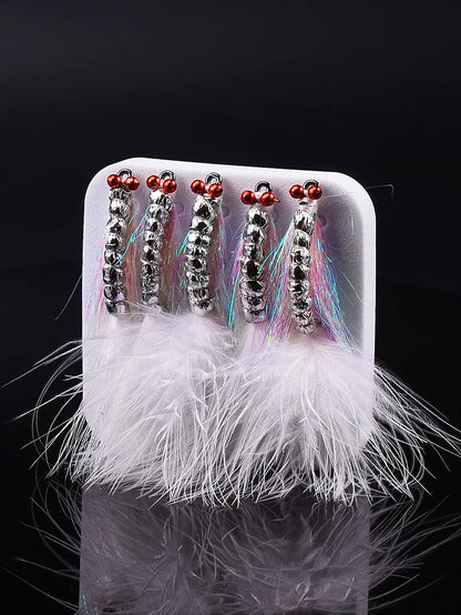 ZYZ Fly Fishing Bait 5Pcs Upgraded Artificial Fake Lure Fishing-Baits Hooks Sea and Freshwater Fishbait Professional False-Baits