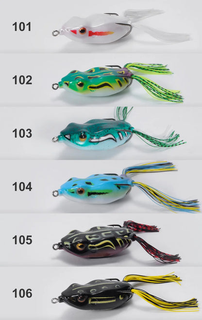 Noeby Hollow Body Walking Frog Topwater Lure and Toad Soft Baits with Weedless Hooks for Snakehead Dogfish Musky Bass Lures