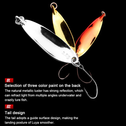 Sinking Spoon Fishing Lure Trout Lure Small Metal Bait Rolling Spoons For Stream Bait Trout Perch Pike Salmon