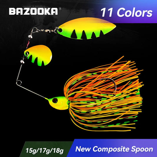 Bazooka 15g 18g Spinnerbait Fishing Lure Wire Bait Metal Spinner Buzzbait Swimbait Hook JIG Kit Skirt peche For Bass Pike Winter