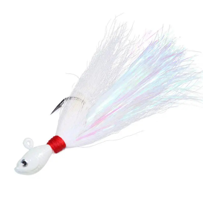 UV Bucktail Jig Glow in Dark Bucktail Fishing Jig Head Hair Jigs for 7g-56g Bass Fresh & Saltwater Fishing Accessories