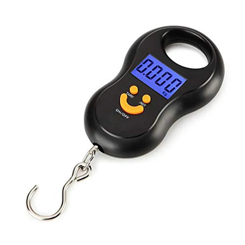 Black Electronic 50Kg 10g Hanging Scale LCD Digital Scale BackLight  Fishing Weights Pocket Scale Luggage Scales