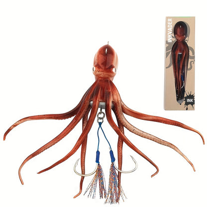 1pc Long Casting Simulation Artificial Octopus Lure - Life-Like Bionic Jigging Wobbler Bait with Realistic Swimming Action - Perfect for Offshore Fishing, 180g-300g/6.35oz-10.58oz Weight Range