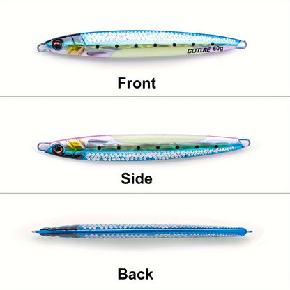 Goture 5-Pack Fishing Lures: 40g, 60g, 80g Saltwater Fishing Tackle with Treble Hooks - Ideal for Catching Redfish, Bass, Catfish, Trout, Herring, Salmon, and Snapper - Perfect for Valentine's Day, Christmas, New Year, Spring