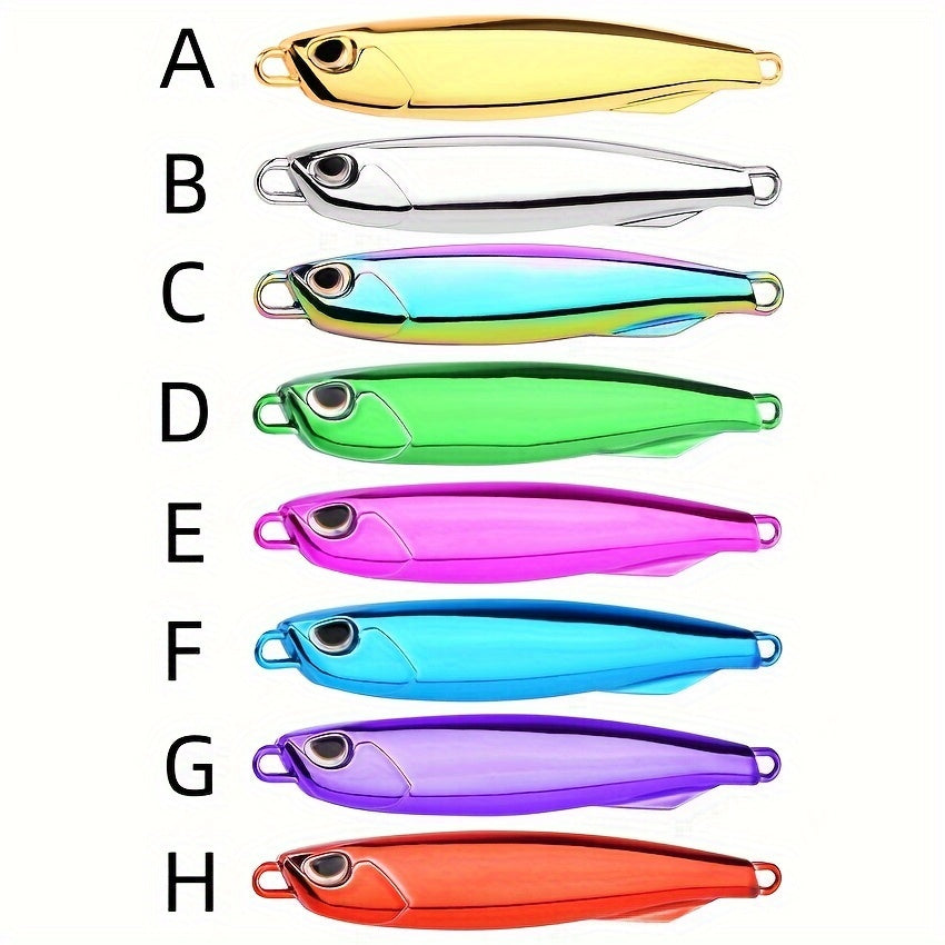 8pcs Metal Jig Fishing Lure Set - Zinc Alloy Hard Baits for Redfish, Bass, Muskie, Herring, Whiting, Snapper, Hairtail, Golden Perch, Redfin, Bonito, Salmon - Reflective Spoon Lures for Freshwater & Saltwater