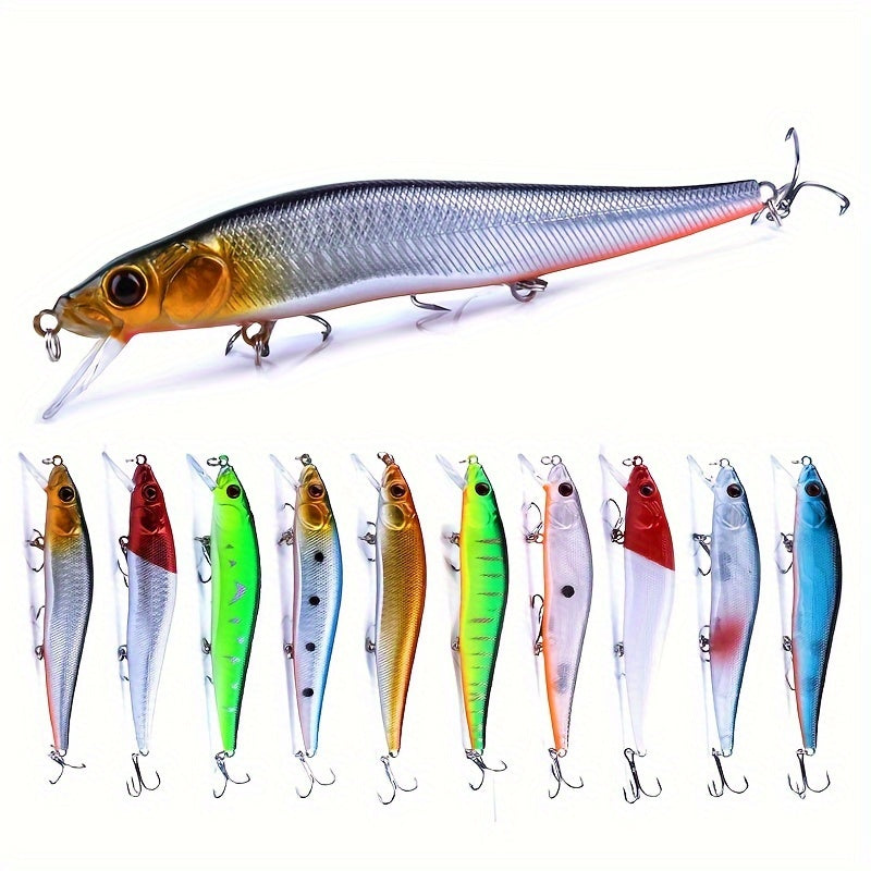 23g Large Minnow Fishing Lure - Long Cast, Slow Sinking, Durable ABS Hard Bait for Sea & Trolling