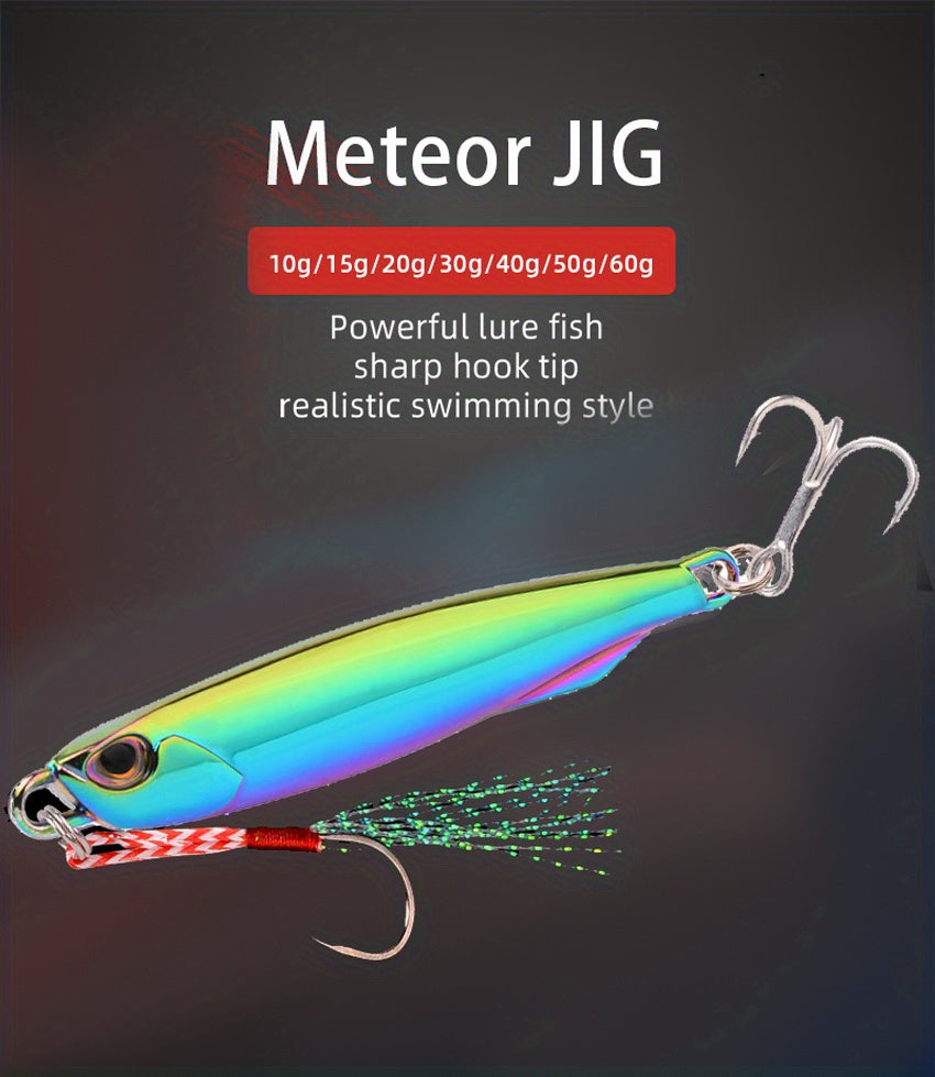 Colorful Metal Spoon Jigs with Hooks - Electroplated Fishing Lures for Freshwater and Saltwater Fishing - Available in 7g, 10g, 15g, 20g, 30g, and 40g - Essential Fishing Tackle Accessories