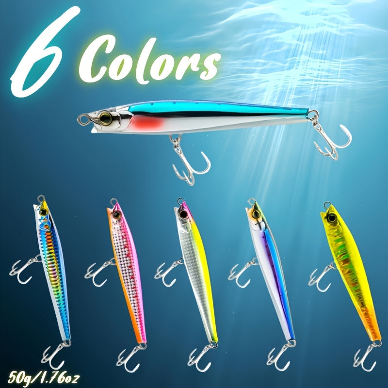 1pc Submerged Pencil Lure, 1.76oz/4.33inch Sea Fishing Bait, Long Casting Pencil, Vibration Sinking Minnow, Artificial Bait For Bass