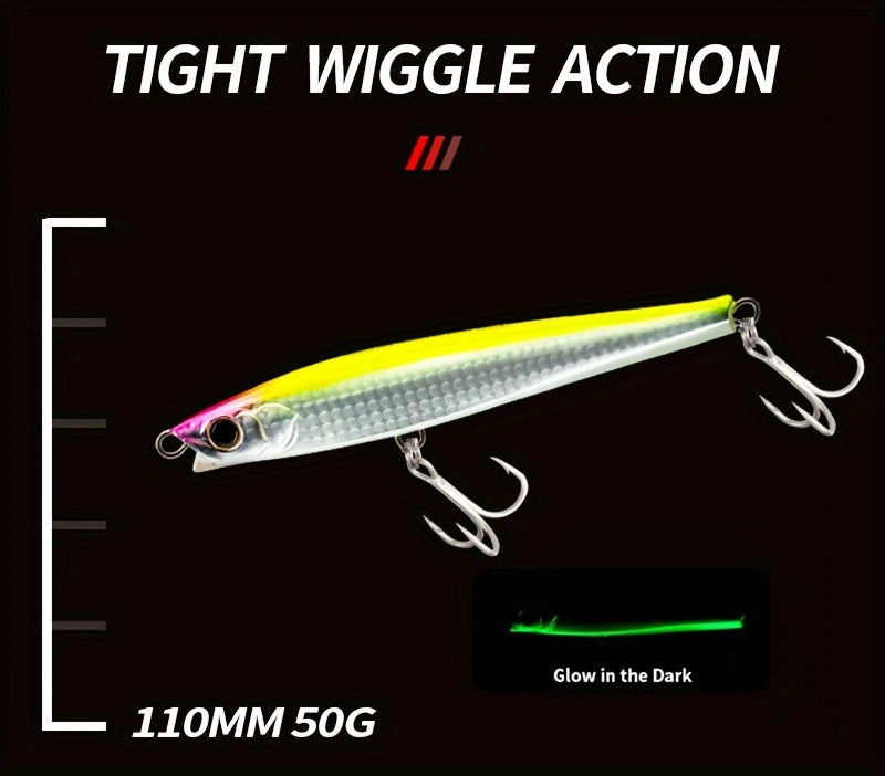 1pc Submerged Pencil Lure, 1.76oz/4.33inch Sea Fishing Bait, Long Casting Pencil, Vibration Sinking Minnow, Artificial Bait For Bass