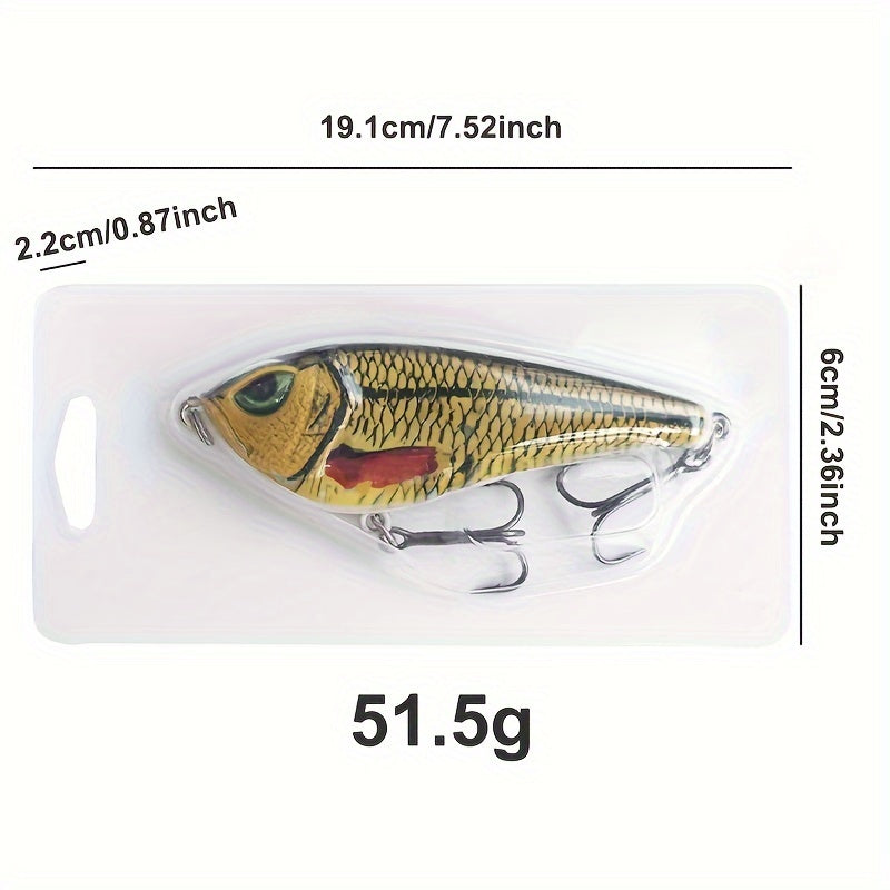 QQNAL Sinking Minnow Fishing Lure 40g, 5.04inch, ABS Deep Sea Hard Bait for Red Fish, Bass, Muskellunge, Catfish, Trout, Mackerel, Herring, Salmon, Snapper, and More, Lifelike Swim Action, Reflective Coating, Long Casting - 1