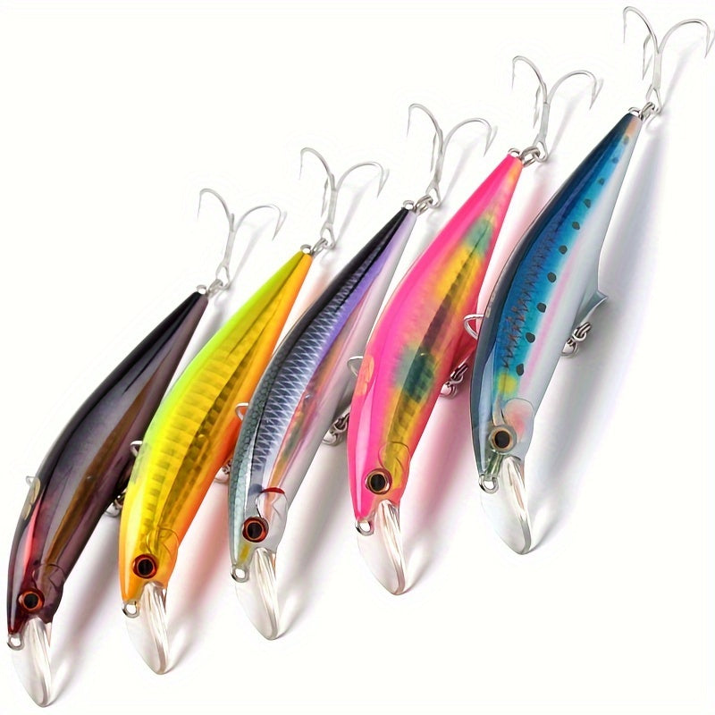 3pcs/box Giant Realistic Sinking Minnow Lure - Long Distance Casting, Lifelike Swimming Action, Durable Hard Bait for Perch, Bass, Trout Sea Fishing - Premium Sea Fishing Tackle for Anglers