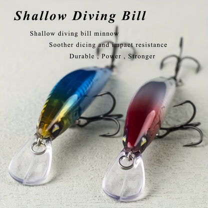 1PC Long Cast Minnow Fishing Lure 4.33 Inch 29g Silent Sinking ABS Plastic Bait with 3D Holographic Eyes and Bright Tin Hooks