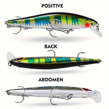 5pcs Premium Sinking Minnow Fishing Lures with Treble Hooks - Long Casting, Durable ABS Plastic for Trout, Bass, Perch, Walleye & Redfish - Mixed Colors