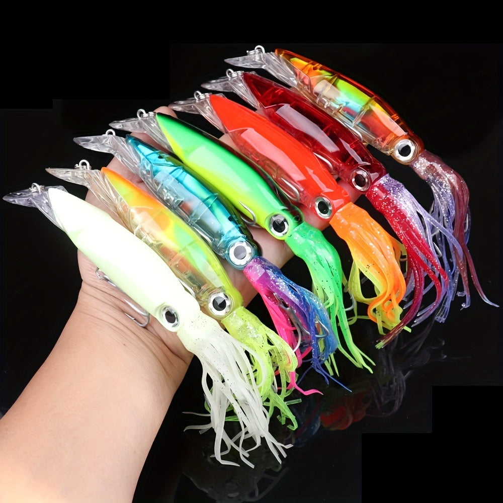 7pcs Large Octopus Lures - Realistic Bionic Fake Baits for Sea Fishing - Premium Fishing Tackles with Lifelike Swimming Action and Durable Construction